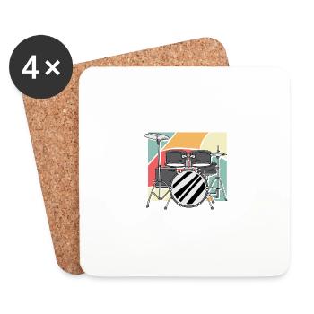 Né pour le poison de l’artiste de batterie - Dessous de verre (lot de 4) - blanc - Devant