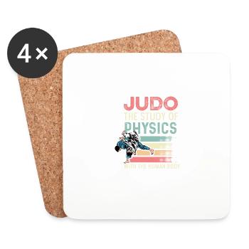 Étude de la physique Cadeau ceinture noire - Dessous de verre (lot de 4) - blanc - Devant