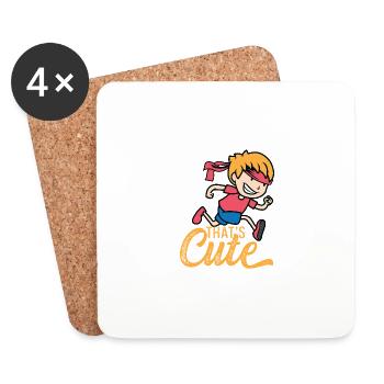 This is Cute Matching Person Gift - Coasters (set of 4) - white - Front