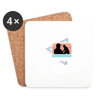Zookeeper Retro Caretaker Gift - Coasters (set of 4) - white - Front