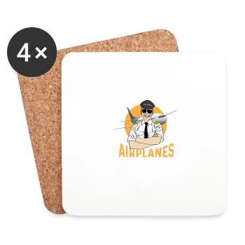 Immer noch Flugzeuge spielen Gewerbepilot Geschenk - Untersetzer (4er-Set) - Weiß - Vorne