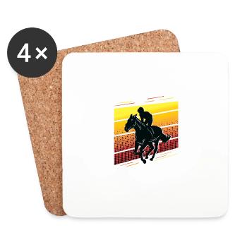 Pferderennwettbewerb Rancher Geschenk - Untersetzer (4er-Set) - Weiß - Vorne