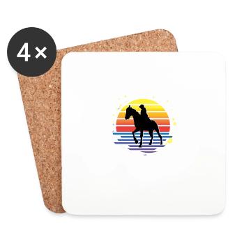 Compétition hippique Jockey Gift - Dessous de verre (lot de 4) - blanc - Devant