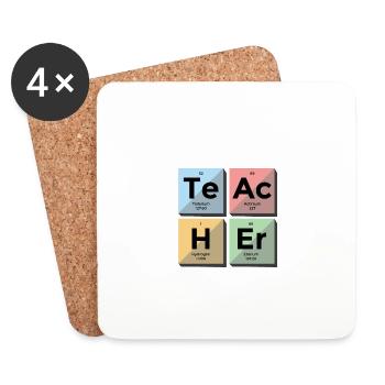 Professeur de chimie Professeur de chimie Gift - Dessous de verre (lot de 4) - blanc - Devant