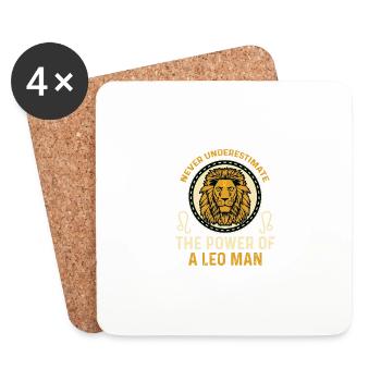 Léo Homme Brave Personne Cadeau - Dessous de verre (lot de 4) - blanc - Devant