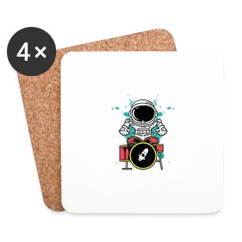 Gift membre du groupe Let’s rock - Dessous de verre (lot de 4) - blanc - Devant