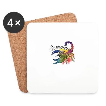 Horoskopzeichen Astrologe oder Tierkreiszeichen Fa - Untersetzer (4er-Set) - Weiß - Vorne