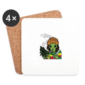 Grüner Kerl Unkrautsüchtiger Gift - Untersetzer (4er-Set) - Weiß - Vorne