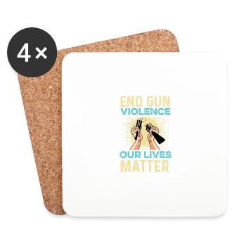 Fin de la violence armée Poison pacificateur - Dessous de verre (lot de 4) - blanc - Devant
