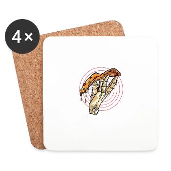 Peperoni Pizza -Day Gourmet- et Pizza -Lieb - Dessous de verre (lot de 4) - blanc - Devant