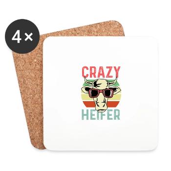 Crazy heifer cow owner or guardian poison - Coasters (set of 4) - white - Front