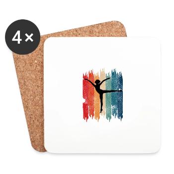 Rétro Gymnastique Acrobates Poison - Dessous de verre (lot de 4) - blanc - Devant