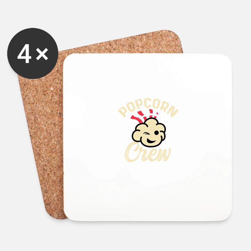 Popcorn -Crew Kinogänger Gift - Untersetzer (4er-Set) - Weiß