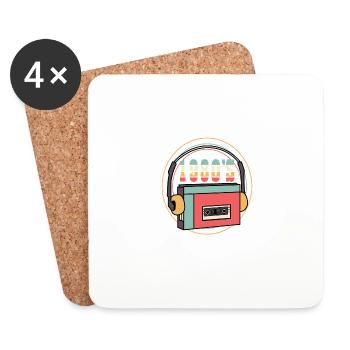 1980s Grandpa or Grandma Gift - Coasters (set of 4) - white - Front