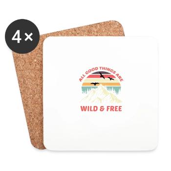 Wild frei Umweltschützer und Naturliebhaber Gesche - Untersetzer (4er-Set) - Weiß - Vorne