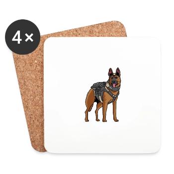 Police dog policeman or policeman poison - Coasters (set of 4) - white - Front