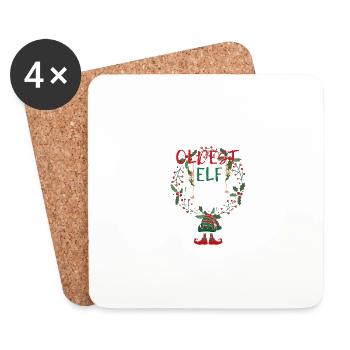 I am the oldest Elf Family Matching Christmas - Coasters (set of 4) - white - Front