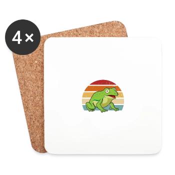 Ich liebe Frösche lustig sagen Frosch Amphibienlie - Untersetzer (4er-Set) - Weiß - Vorne