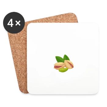J’adore les pistaches drôle citation pistaches wirkli - Dessous de verre (lot de 4) - blanc - Devant