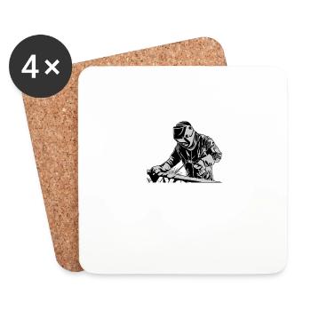 Imagine what a wonderful pig - Coasters (set of 4) - white - Front