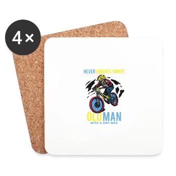 La citation de motocross ne sous-estime jamais un vieil homme - Dessous de verre (lot de 4) - blanc - Devant