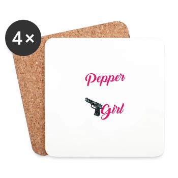 Keine Pfefferspray-Art von Mädchen lustiger Waffen - Untersetzer (4er-Set) - Weiß - Vorne