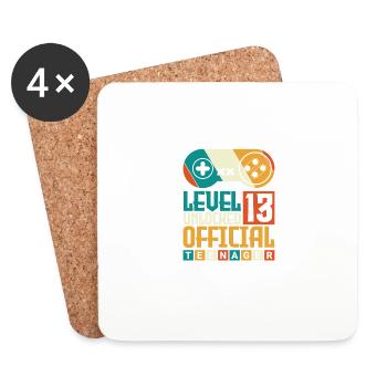 Level 13 freigeschaltete offizielle Teenager 13. B - Untersetzer (4er-Set) - Weiß - Vorne