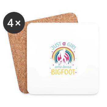 Citation amusante Les filles qui aiment Bigfoot - S - Dessous de verre (lot de 4) - blanc - Devant