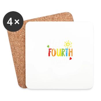 Hello fourth grade back to school - Coasters (set of 4) - white - Front