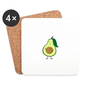 Avocado - Pregnancy Announcement Mother Mamacado - Coasters (set of 4) - white - Front