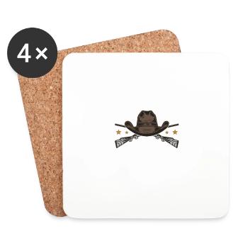 Rodeo Western Country Southern Hut - lass uns Mädc - Untersetzer (4er-Set) - Weiß - Vorne