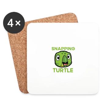 Schnappschildkröten -Schnappfinger Aligator Schnap - Untersetzer (4er-Set) - Weiß - Vorne
