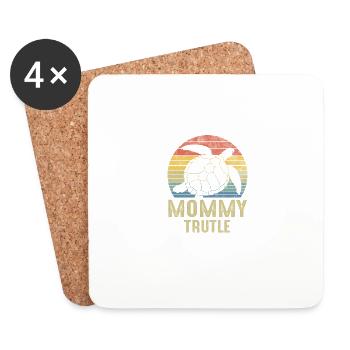 Tortue pour mère Tortues de mer Schildkrö - Dessous de verre (lot de 4) - blanc - Devant