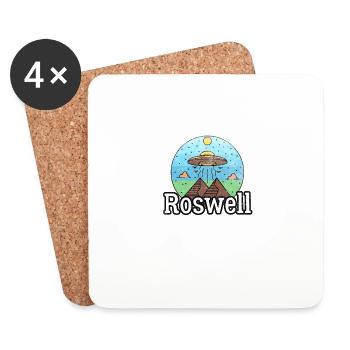 Roswell 1947 Vintage Alien Ufo lustiges Zitat New - Untersetzer (4er-Set) - Weiß - Vorne