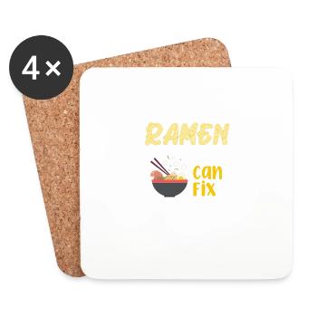 Ramen -Nudeln können alles reparieren - Ramen -Nud - Untersetzer (4er-Set) - Weiß - Vorne