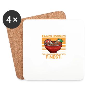 Ramen Noodles College -Dîner au meilleur plaisir - Dessous de verre (lot de 4) - blanc - Devant