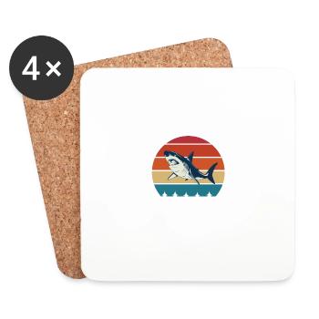 J’aime juste baleine drôle citation requins OK - Dessous de verre (lot de 4) - blanc - Devant