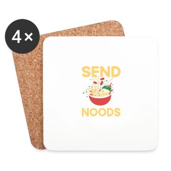Envoyer un devis amusant Nouilles Ramen Nouilles Baseball - Dessous de verre (lot de 4) - blanc - Devant