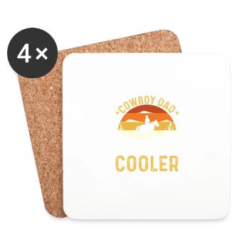 Funny Quote Vintage Cowboy Dad Daddy's Day - Coasters (set of 4) - white - Front