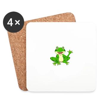 Capture de grenouille 'conception de chasse au crapaud pour un bœuf fr - Dessous de verre (lot de 4) - blanc - Devant