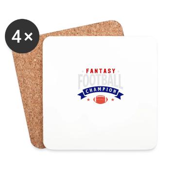 Champion de football Fantasy Rouge Blanc et Bleu Desig - Dessous de verre (lot de 4) - blanc - Devant
