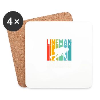 Football lineman because quarterbacks heroes retro ba - Coasters (set of 4) - white - Front
