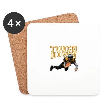 Football Game Day Zitat Es ist ein Touchdown -Tag - Untersetzer (4er-Set) - Weiß - Vorne