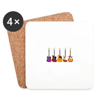 Ja, ich brauche alle diese Gitarren - Untersetzer (4er-Set) - Weiß - Vorne
