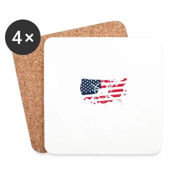 Bester Buckin -Lehrer aller amerikanischen Flagge - Untersetzer (4er-Set) - Weiß - Vorne