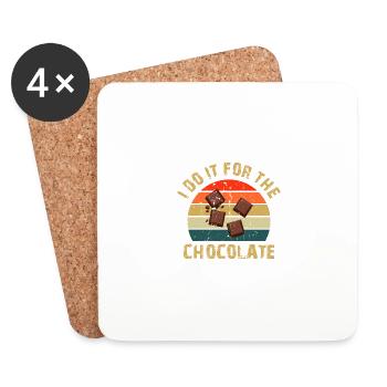 Je le fais pour le chocolat - Dessous de verre (lot de 4) - blanc - Devant