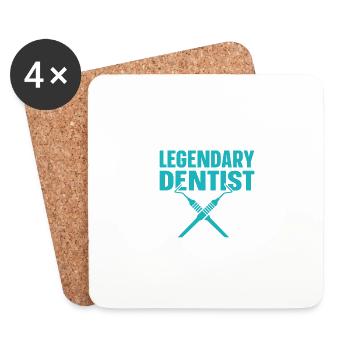 Je suis ce dentiste légendaire dont tout le monde parle - Dessous de verre (lot de 4) - blanc - Devant