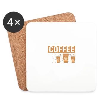 Weekends coffee and horses - Coasters (set of 4) - white - Front