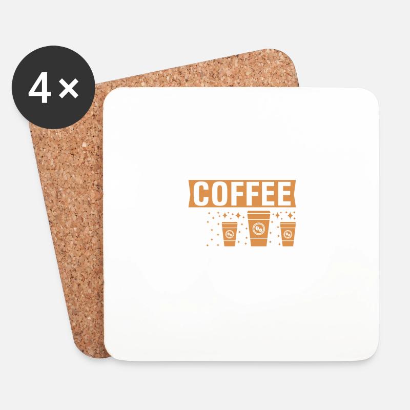 Wochenenden Kaffee und Pferde - Untersetzer (4er-Set) - Weiß