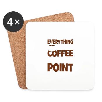 Everything before coffee is Moo Point - Coasters (set of 4) - white - Front